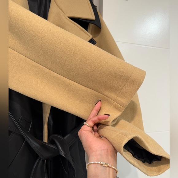 Topshop Black and Tan Women's Coat - Picture 4 of 10